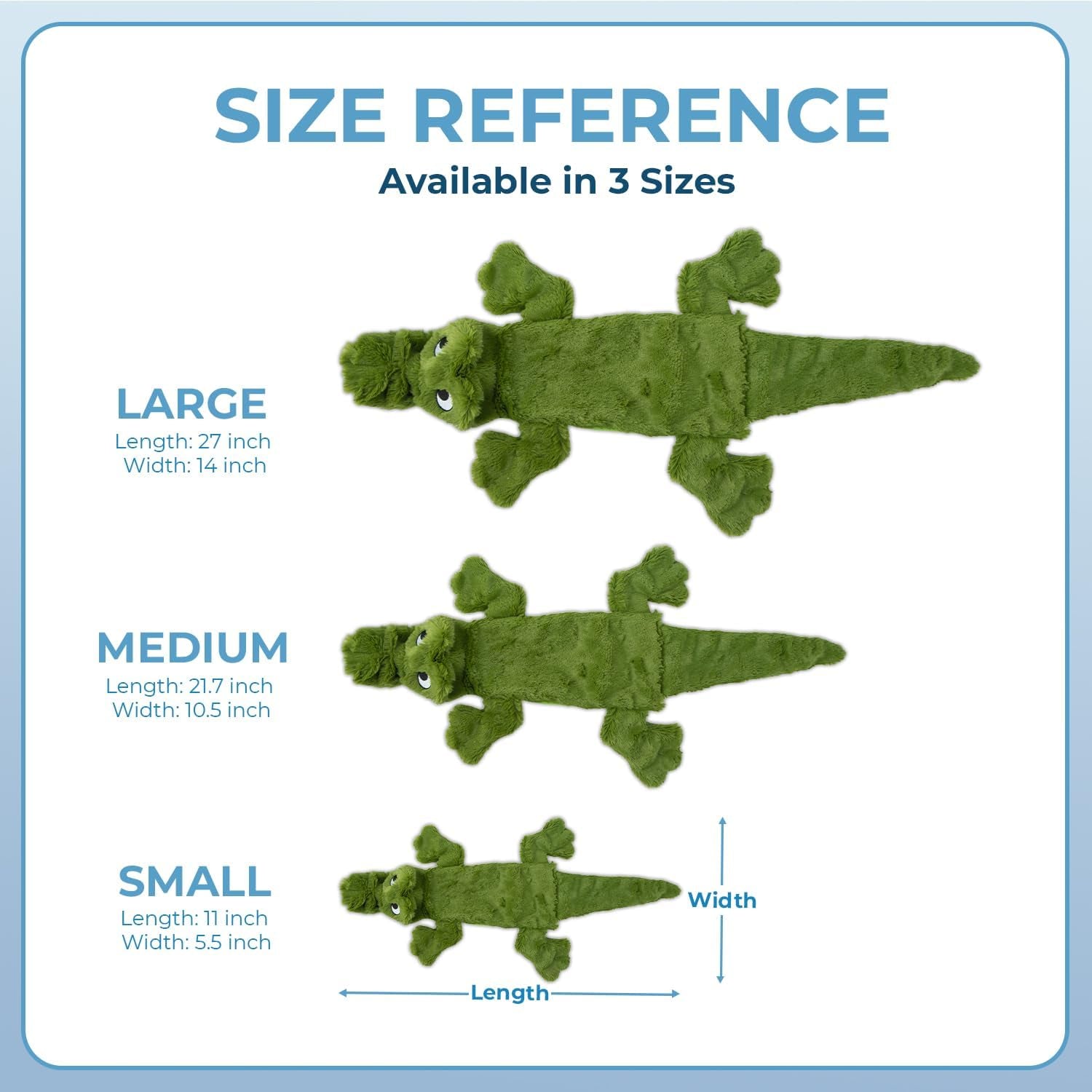 Squeaky Dog Toys with Soft Durable Fabric for Small, Medium and Large Pets Interactive Toy for Indoor Play, Supports Active Biting and Play - 1Wild Duck, Alligator, Medium