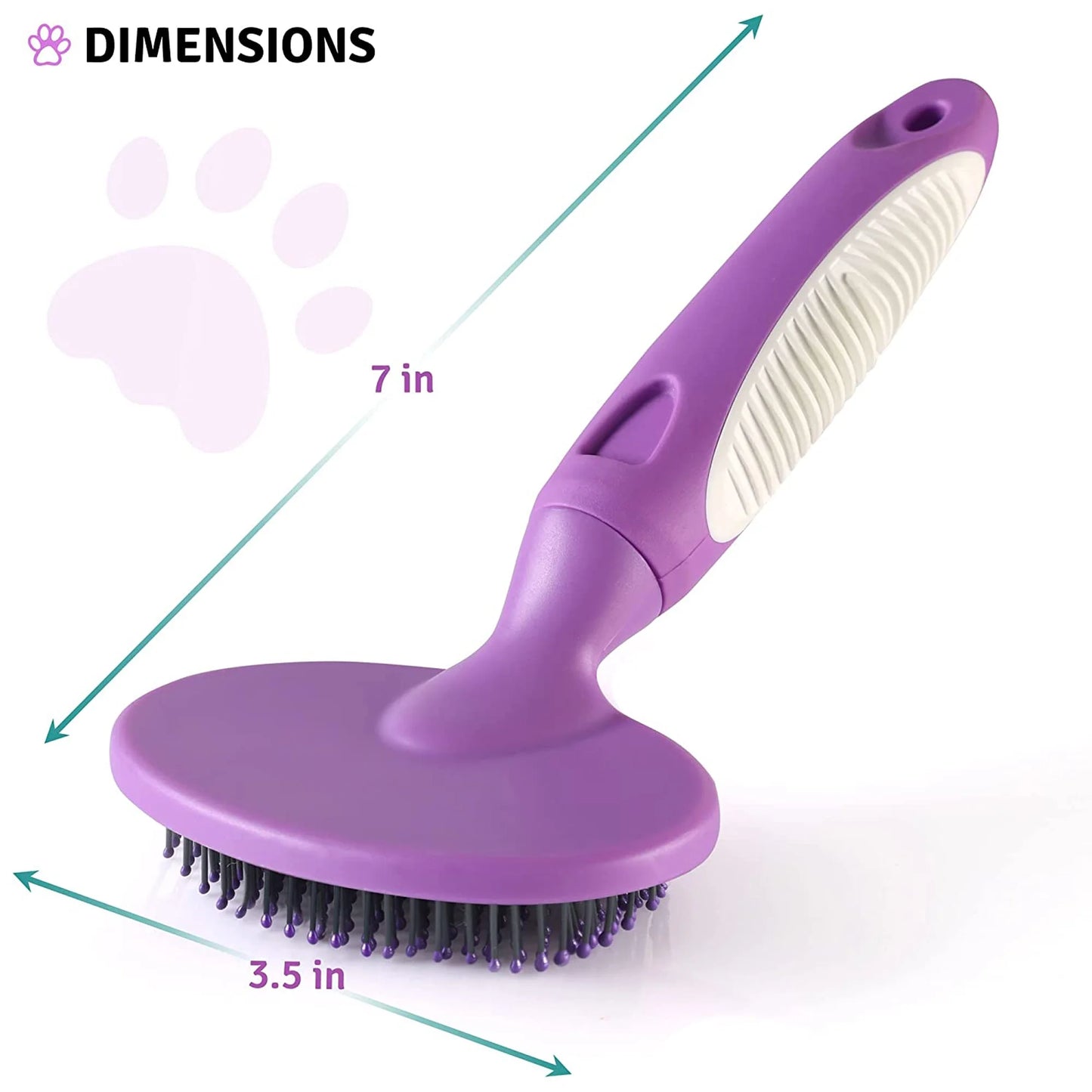 round Soft Bristle Hair Brush Pet Grooming Tool for Dogs & Cats, Purple