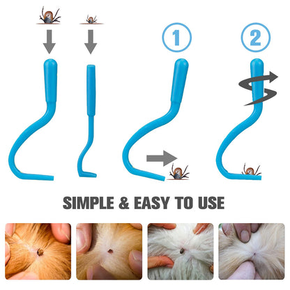 Cat & Dog Grooming Set - Fine Tooth Comb for Removing Dandruff Flakes & Hair (Blue)