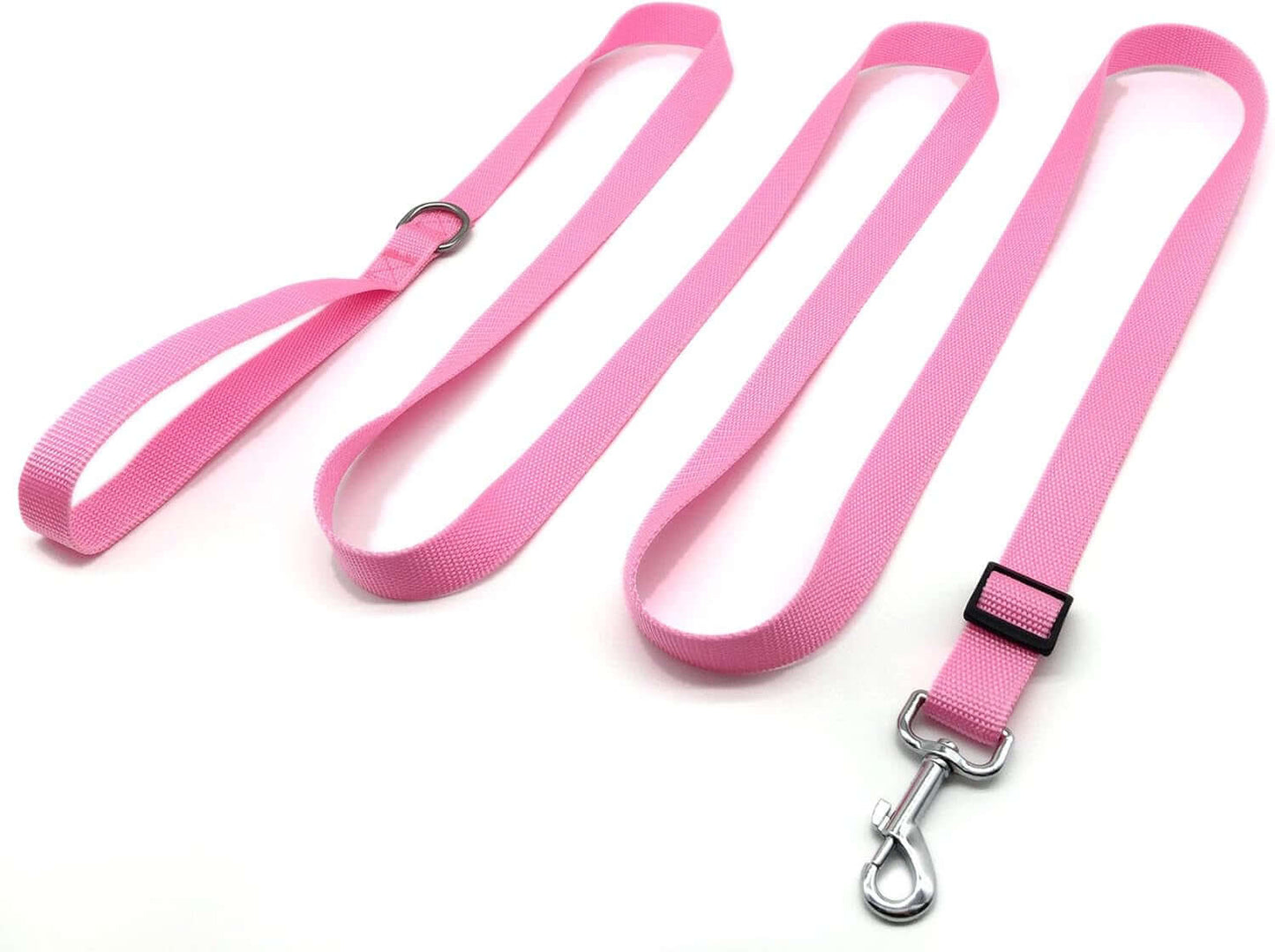 6FT/ 10FT Adjustable Dog Leash, Nylon Dog Leashes for Medium Large Dogs (10FT, Pink)