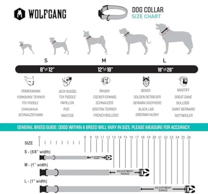 Wolfgang Heavy Duty, Adjustable Dog Collar with Quick Release Nylon Buckle for Walking & Training, Brooktrout Print, Small