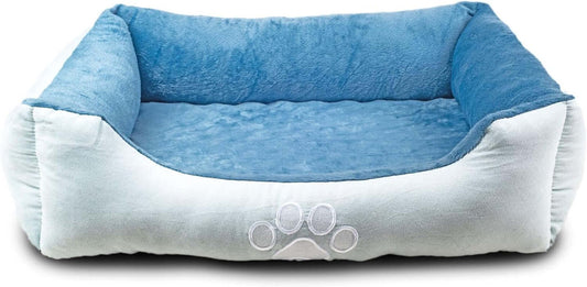 Orthopedic Rectangle Bolster Pet Bed,Dog Bed, Medium 25X21 Inches Blue, by , Blue with Orthopedic Insert. (HCT-ORT-BLUE)