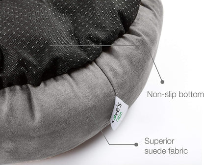 round Donut Cat and Dog Cushion Bed, 20In Bed for Cats or Small Dogs, Anti-Slip & Water-Resistant Bottom, Super Soft Durable Fabric Pet Beds, Washable Luxury Cat & Dog Bed Gray