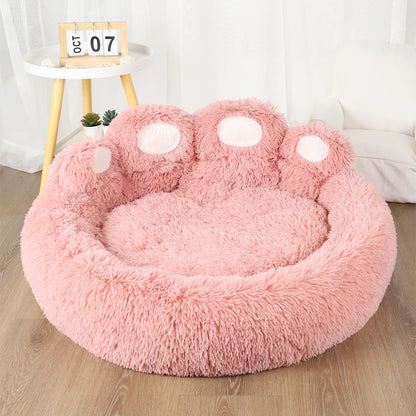 Fluffy Dog Bed Winter Warm Large Pet Products Small Sofa Baskets Pets Kennel Mat Puppy Cats Supplies Basket Blanket Accessories