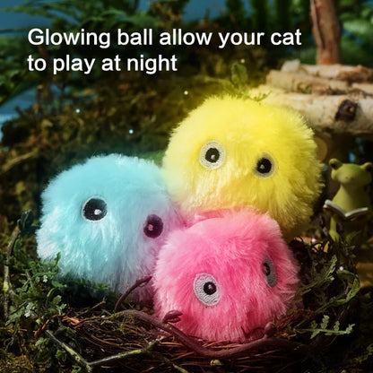 Interactive Ball Smart Cat Toys Plush Electric Catnip Training Toy Kitten Touch Sounding Pet Product Squeak Toy Ball