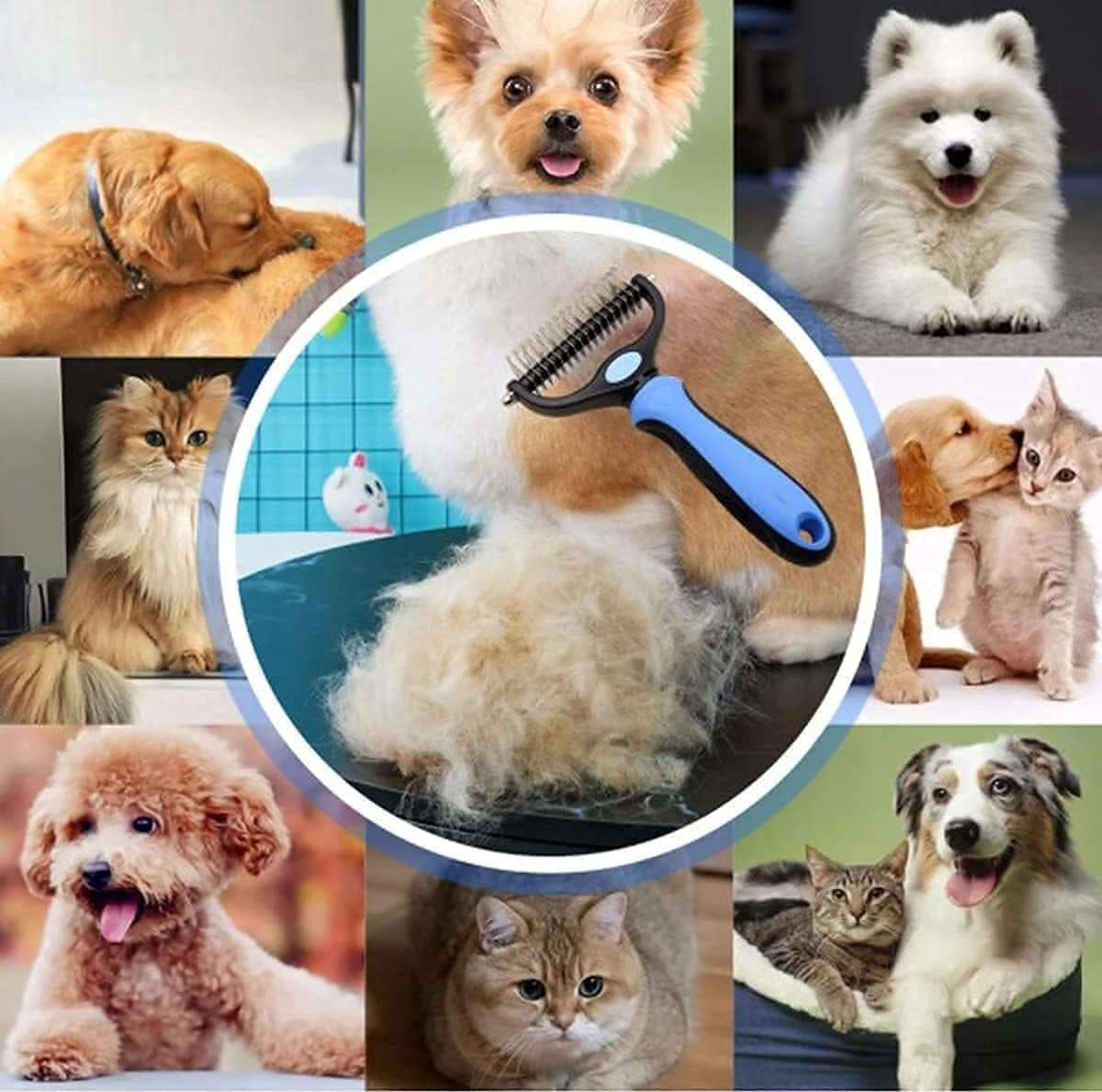 WB  Dog Grooming Rakes Grooming Brush Effectively Dematting Tool for Huskie