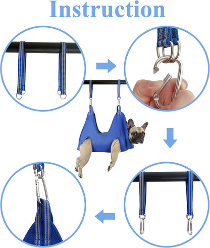 Pet Dog Grooming Hammock Harness, Dog Nail Hammock, Hanging Harness Nail Trimming,Grooming Sling Holder Helper for Clipping/Cutting,Hanger Restraint Bag with Nail Trimmer.