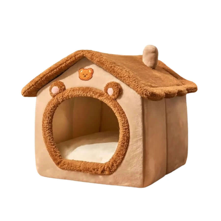 Foldable Pet House Removable Washable Cat House Puppy Cave Sofa Pet Bed House for Extra Small Dogs and Small Medium Cats Winter