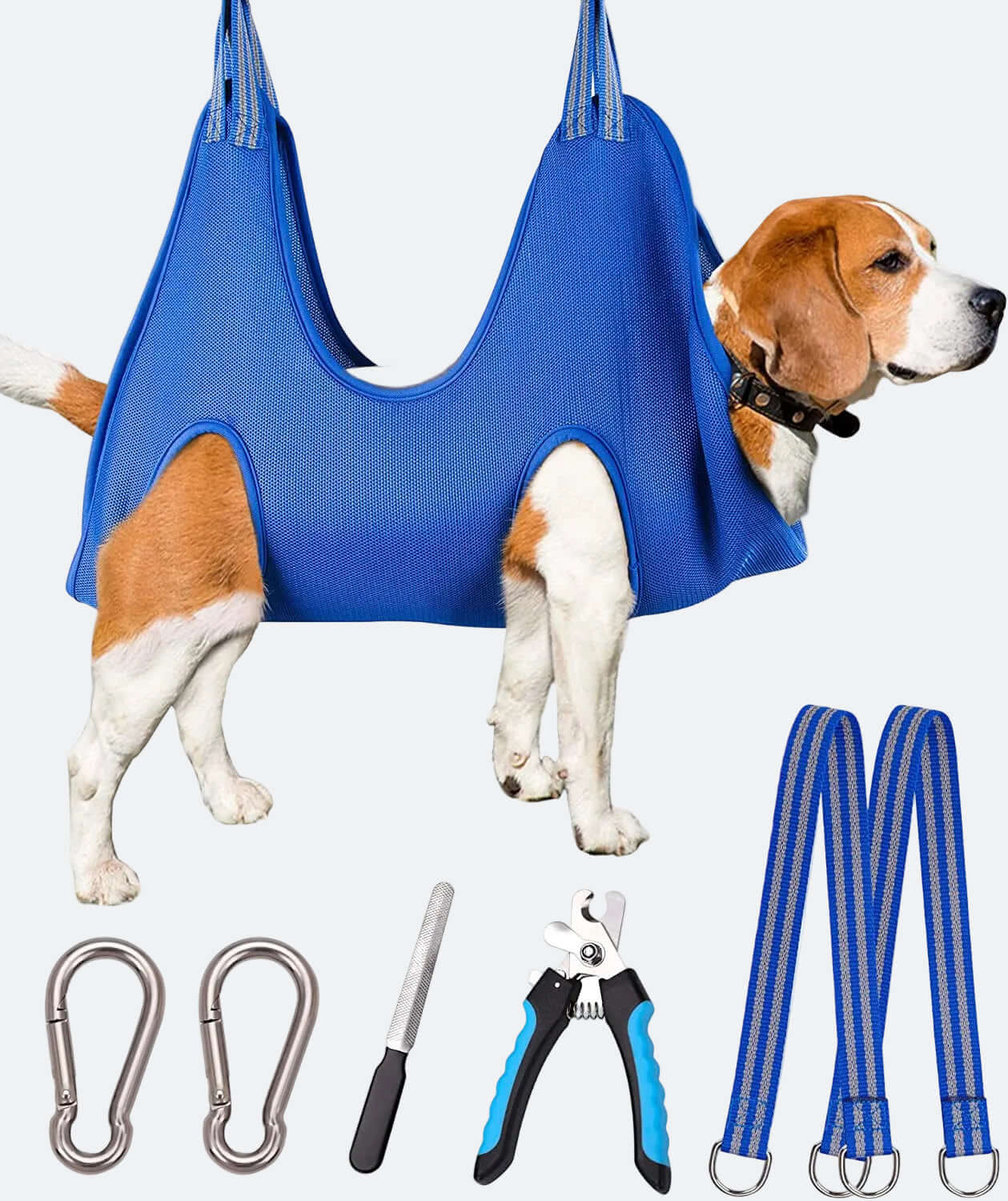 Pet Dog Grooming Hammock Harness, Dog Nail Hammock, Hanging Harness Nail Trimming,Grooming Sling Holder Helper for Clipping/Cutting,Hanger Restraint Bag with Nail Trimmer.