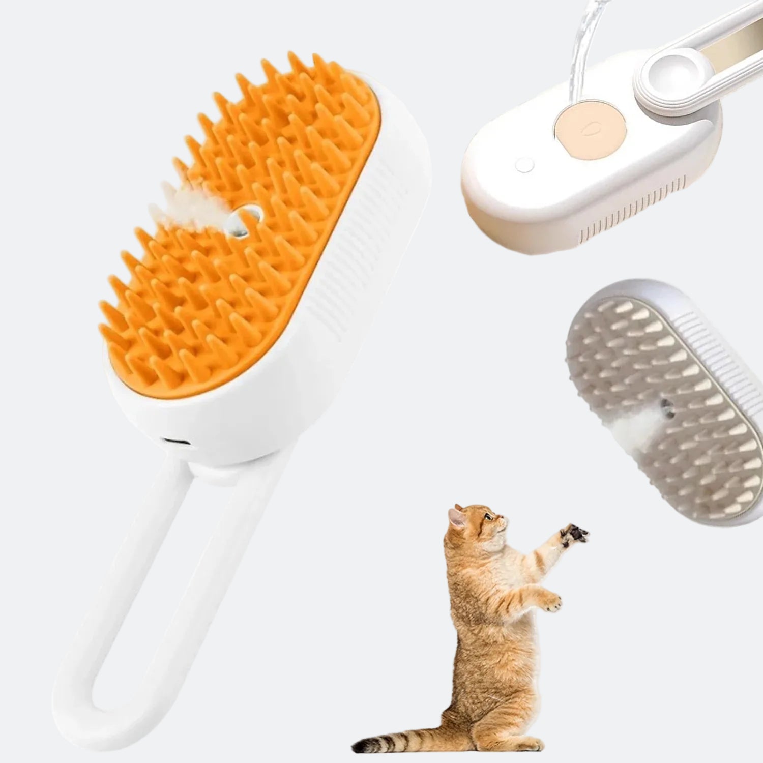 3 in 1 Updated Self Cleaning Cat Steamer Brush - Self Cleaning Steamy Cat Brush with Massage Sheding for Cats Dogs